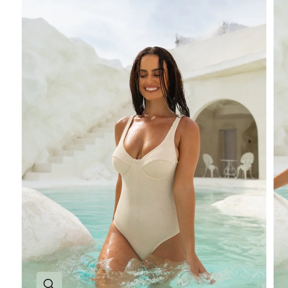 Somerfield Swim Textured Cream Swimsuit